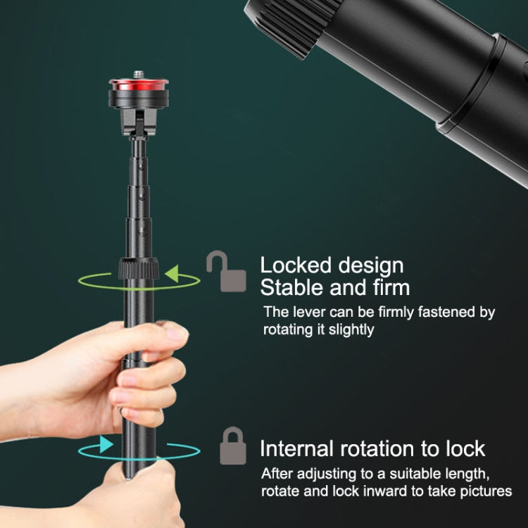 Soporte para trípode de piso en vivo con Bluetooth Selfie Stick para teléfono móvil de aleación de aluminio, altura: 1,5 m, Height: 1.5m