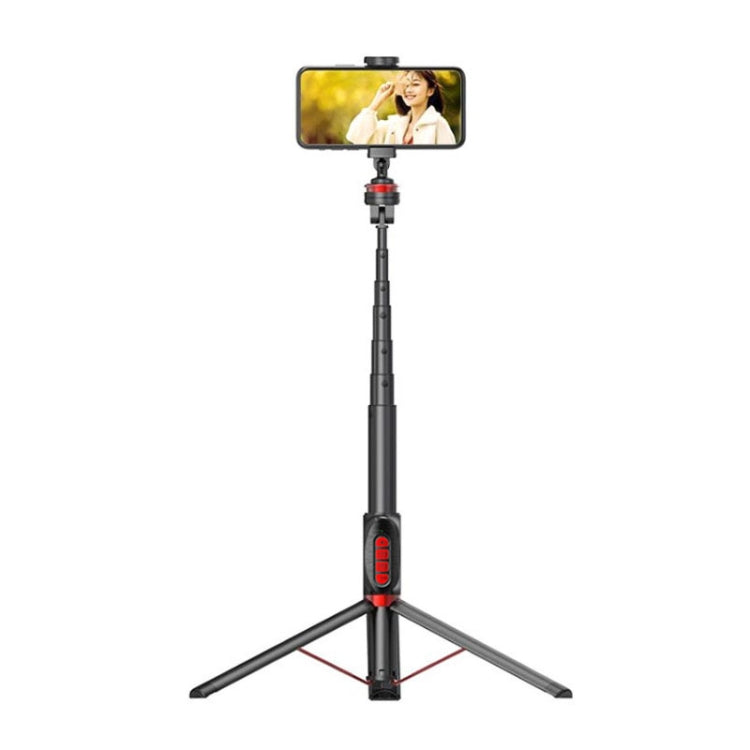 Soporte para trípode de piso en vivo con Bluetooth Selfie Stick para teléfono móvil de aleación de aluminio, altura: 1,8 m, Height: 1.8m