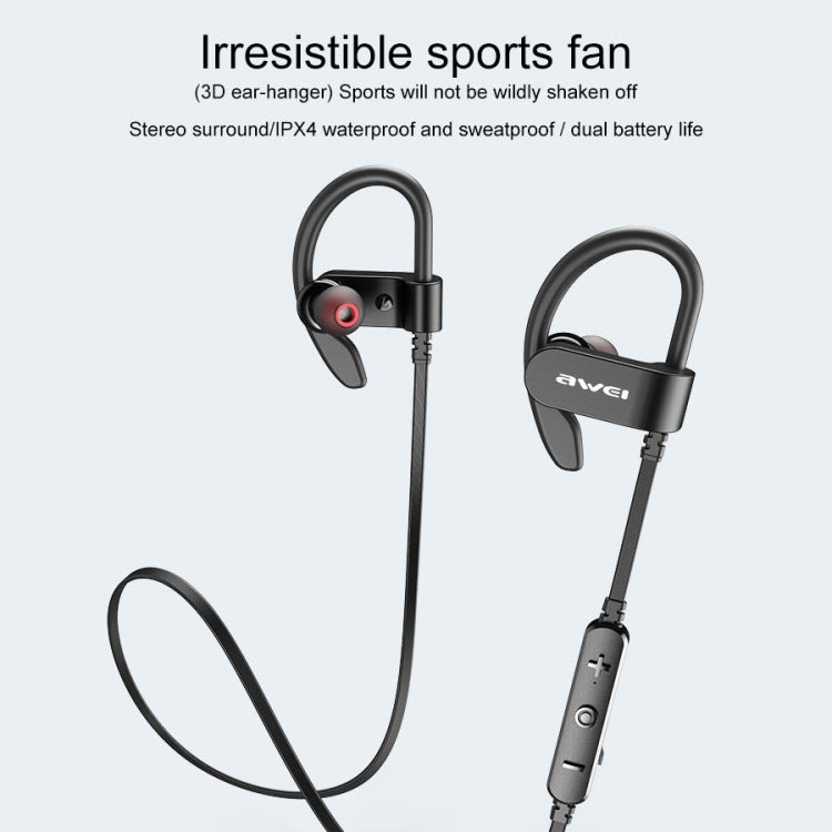 Awei WT50 IPX4 Auricular inalámbrico Bluetooth impermeable montado en la oreja con micrófono, WT50