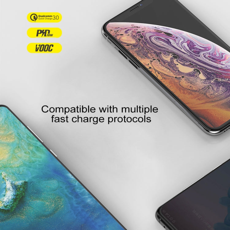 awei C-980 18W PD USB-C / Type-C + QC 3.0 Interfaz USB Cargador de viaje de carga rápida, enchufe de la UE