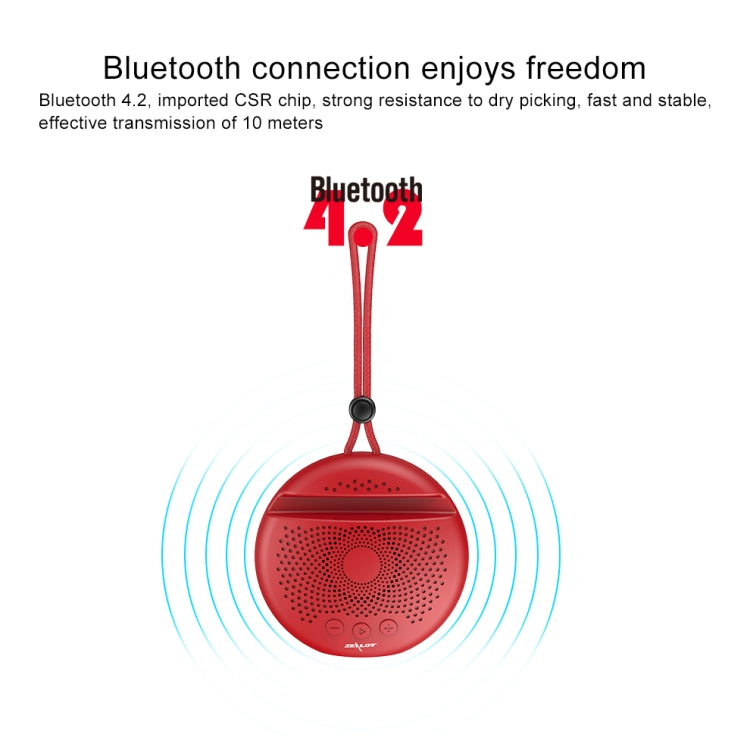ZEALOT S24 Altavoz Bluetooth estéreo portátil con cordón y soporte para ranura para tarjeta móvil, admite llamadas manos libres y tarjeta TF, S24