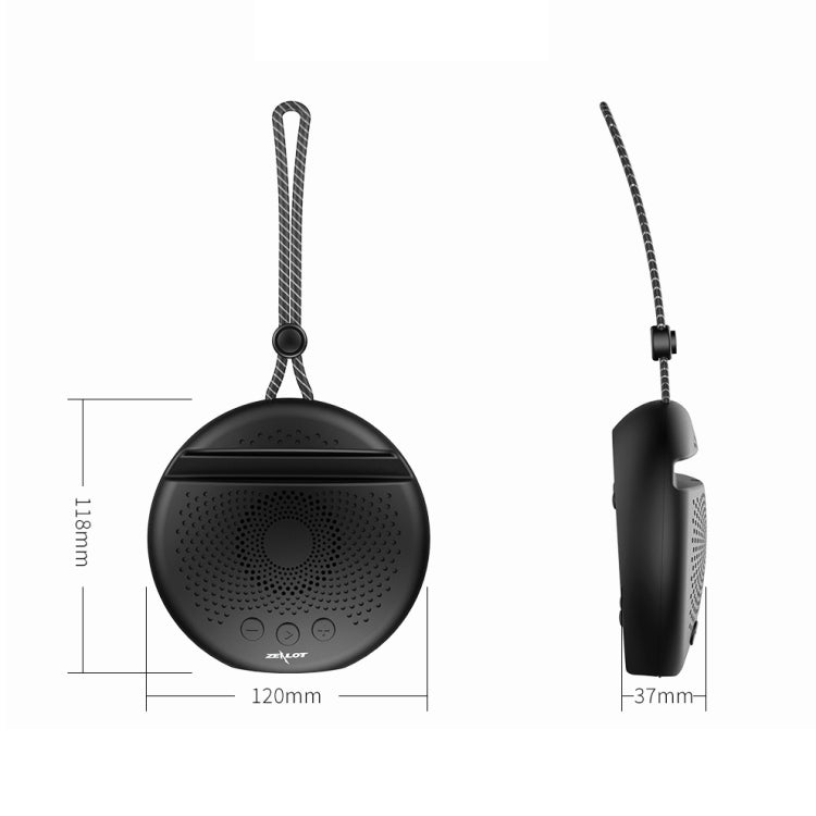 ZEALOT S24 Altavoz Bluetooth estéreo portátil con cordón y soporte para ranura para tarjeta móvil, admite llamadas manos libres y tarjeta TF, S24