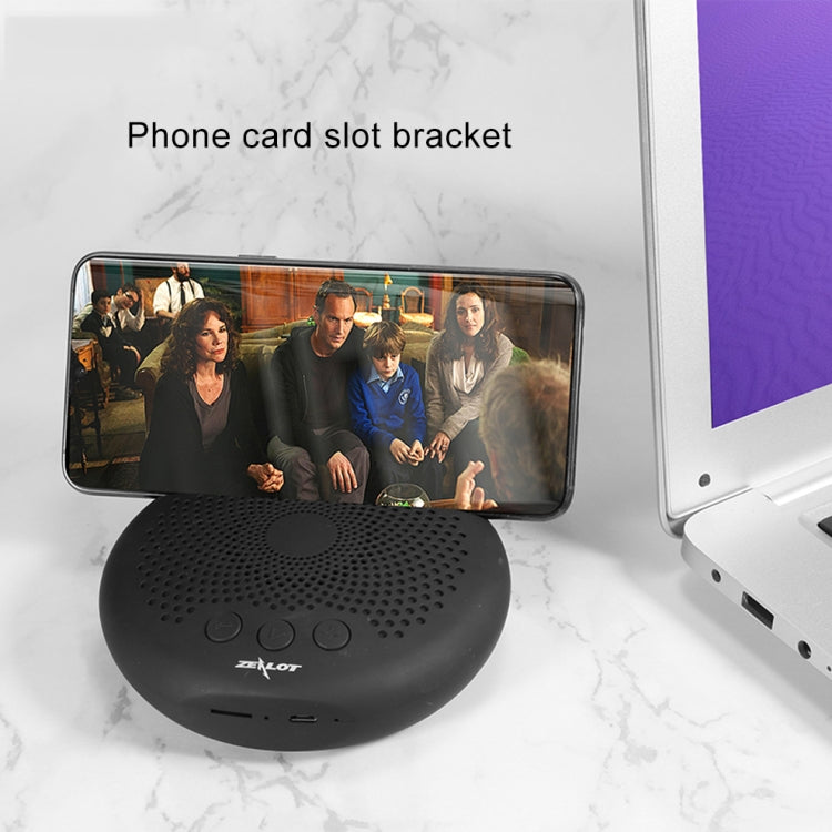 ZEALOT S24 Altavoz Bluetooth estéreo portátil con cordón y soporte para ranura para tarjeta móvil, admite llamadas manos libres y tarjeta TF, S24