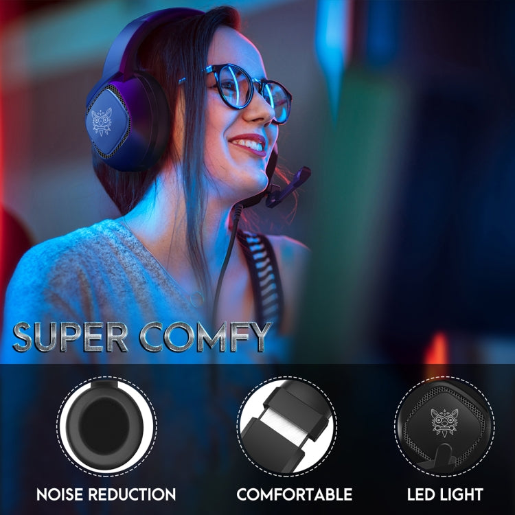 ONIKUMA K19 Auriculares para juegos ajustables con luz de enchufe único y micrófono