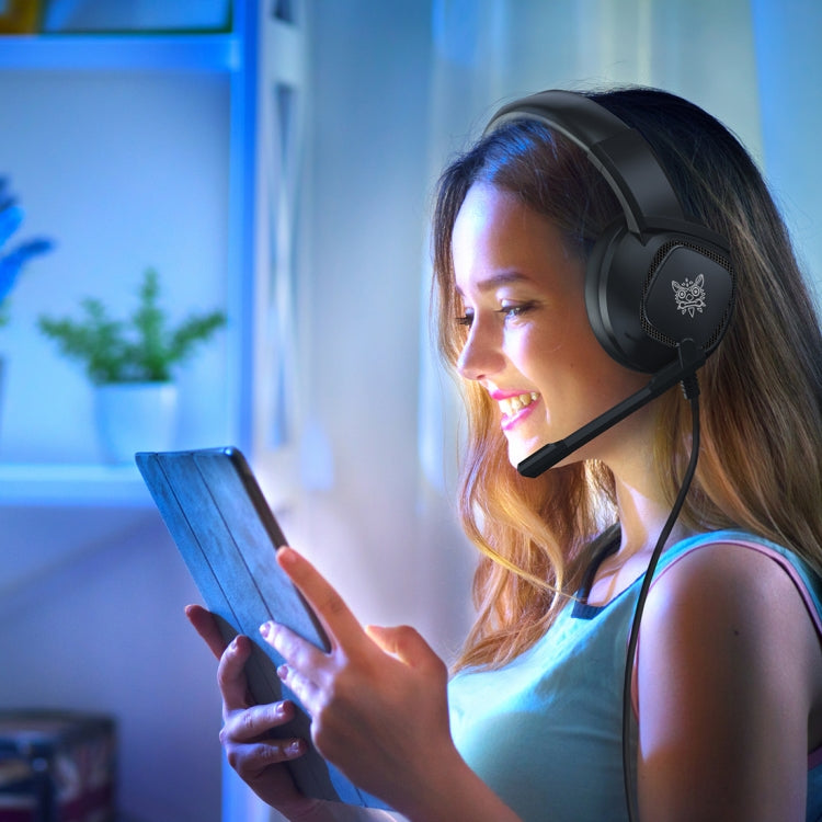 ONIKUMA K19 Auriculares para juegos ajustables con luz de enchufe único y micrófono