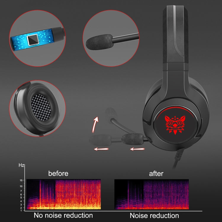 ONIKUMA K9 Auriculares para juegos ajustables RGB con enchufe único y micrófono