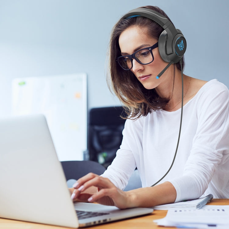 ONIKUMA K9 Auriculares para juegos ajustables RGB con enchufe único y micrófono