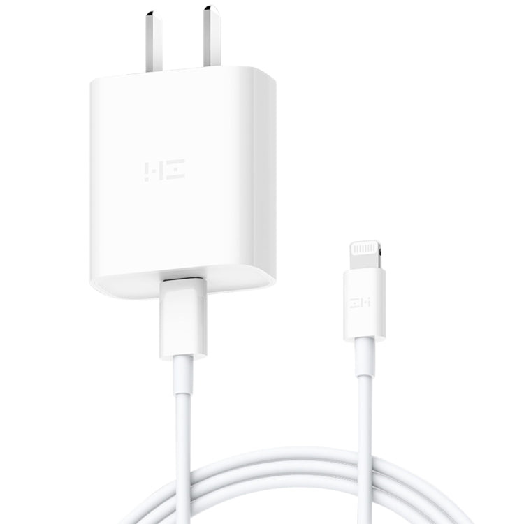 Adaptador de corriente de cargador rápido original Xiaomi Youpin ZMI de 20 W con cable de carga tipo C / USB-C a 8 pines, enchufe de EE. UU.