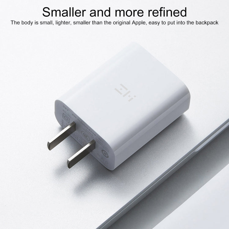 Adaptador de corriente de cargador rápido original Xiaomi Youpin ZMI de 20 W con cable de carga tipo C / USB-C a 8 pines, enchufe de EE. UU.
