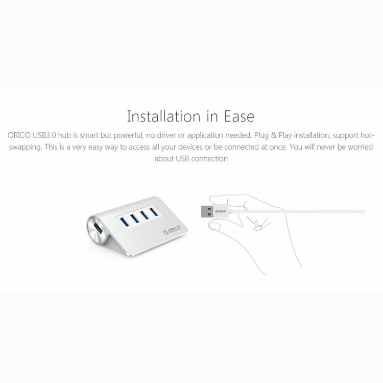 ORICO M3H4-V1 Aleación de aluminio 4 puertos USB 3.0 HUB, M3H4-V1