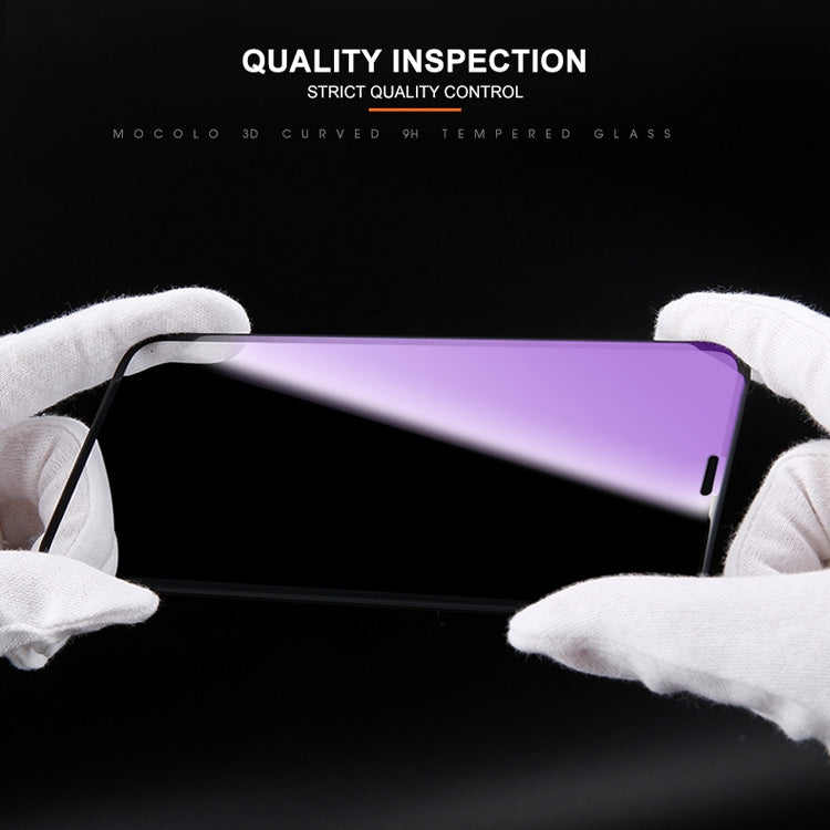 Para iPhone 11 Pro / XS / X mocolo 0,33 mm 9H 3D Película de vidrio templado anti-rayos azules con borde redondo, iPhone XS / X