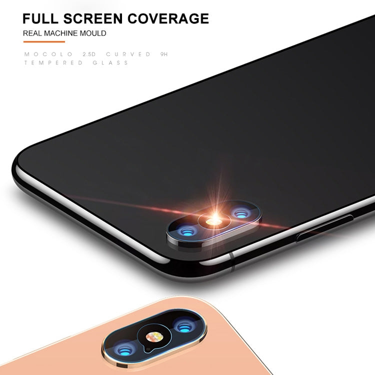 Para iPhone XS / X mocolo 0.15mm 9H 2.5D Lente de cámara trasera de borde redondo Película de vidrio templado, iPhone XS / X