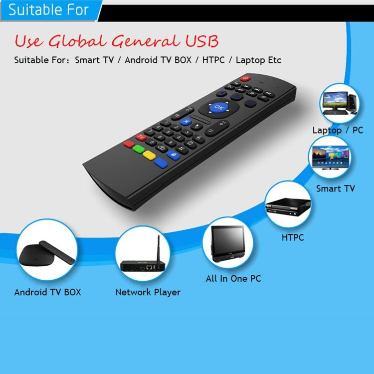 MX3-M Air Mouse Teclado de control remoto inalámbrico 2.4G con micrófono para Android TV Box / Mini PC, Air Mouse with Mic