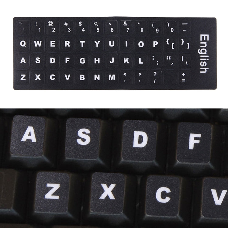 Cubierta de película para teclado, pegatinas de teclado en inglés de pasta independiente para teclado de ordenador portátil, English