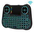 MT08 Mini teclado QWERTY inalámbrico Air Mouse de 2,4 GHz con retroiluminación colorida, panel táctil y control multimedia para PC, TV, MT08