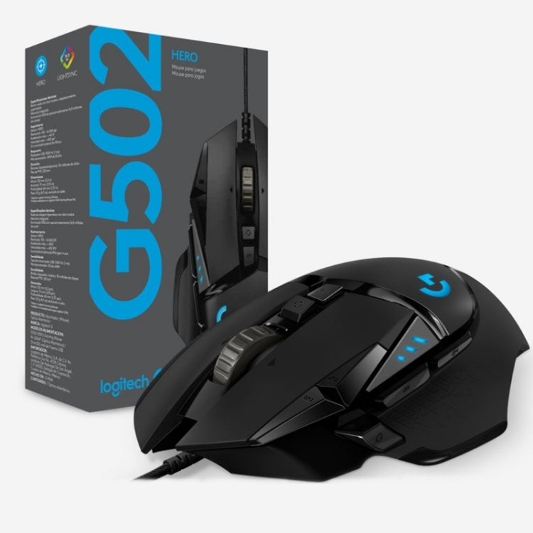 Ratón para juegos con cable Logitech G502 HERO con 11 botones, longitud: 2,1 m