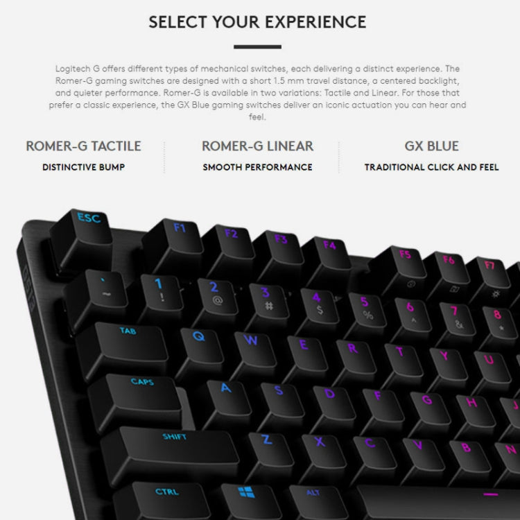 Teclado mecánico para juegos con cable Logitech G512 RGB con eje C, longitud: 1,8 m, Logitech G512 C-axis