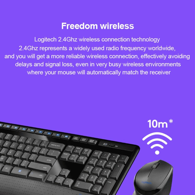 Logitech MK345 teclado inalámbrico de tamaño completo + juego de Ratón Óptico inalámbrico de 2,4 GHz y 1000DPI con nanoreceptor, Logitech MK345