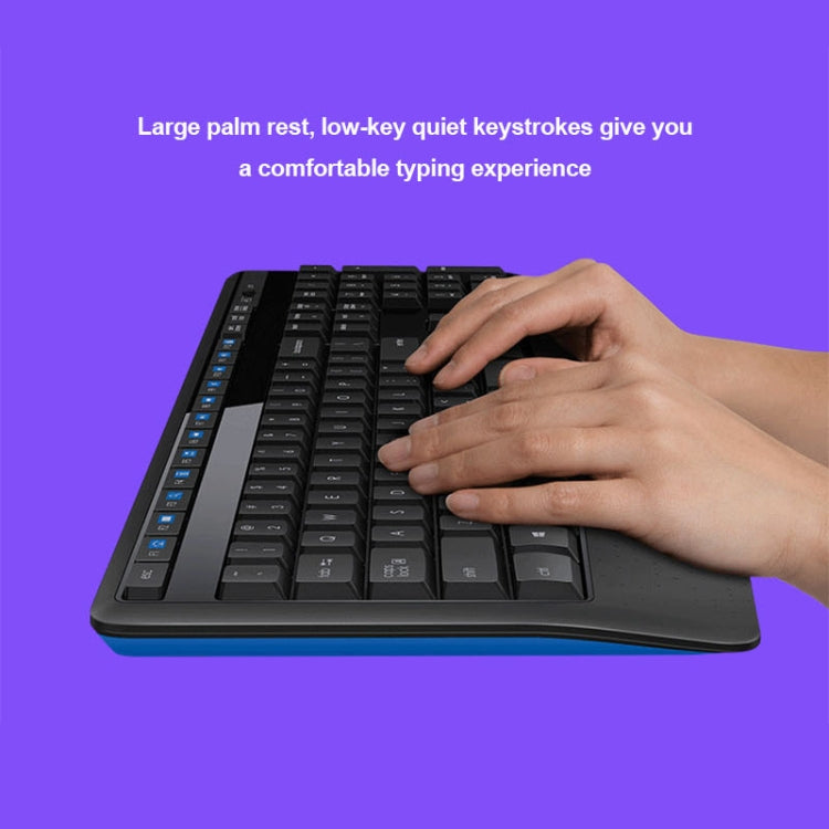 Logitech MK345 teclado inalámbrico de tamaño completo + juego de Ratón Óptico inalámbrico de 2,4 GHz y 1000DPI con nanoreceptor, Logitech MK345
