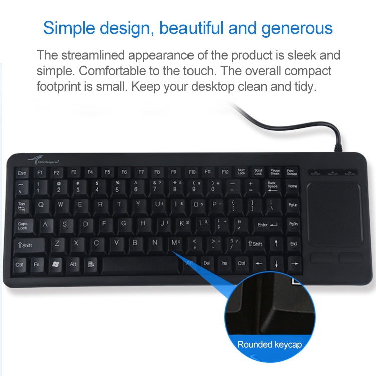 Interfaz DS-8800 PS / 2 para evitar salpicaduras de agua Grabado láser de caracteres Teclado táctil con cable de una pieza, longitud: 1,5 m, DS-8800 PS/2