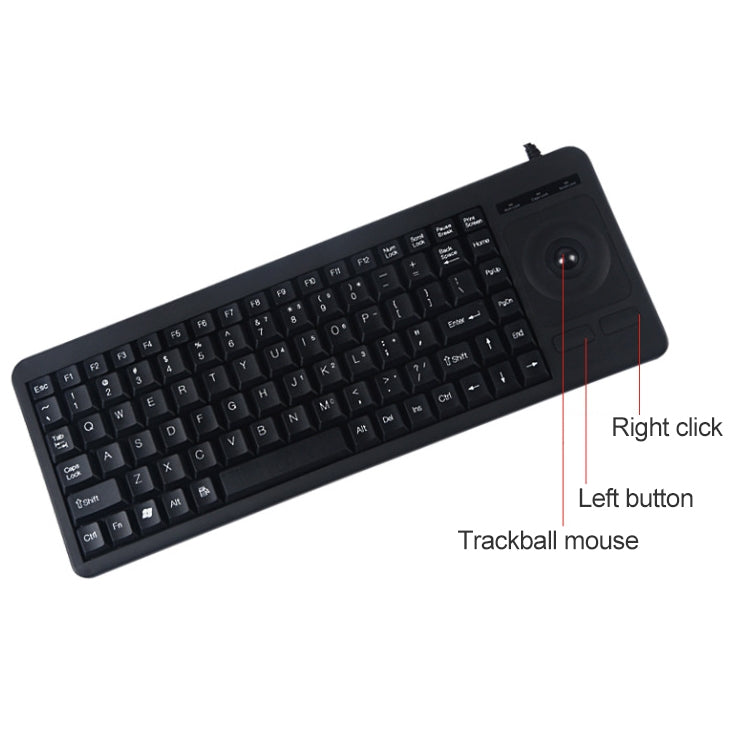 Interfaz DS-8900 PS / 2 para evitar salpicaduras de agua Grabado láser de caracteres Teclado trackball con cable de una pieza, longitud: 1,5 m, DS-8900 PS/2