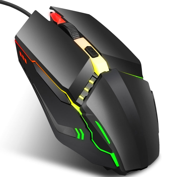 HXSJ S200 USB2.0 1600 ppp Ratón para juegos con cable, ajustable, 4 teclas, colorido y brillante, longitud: 1,5 m