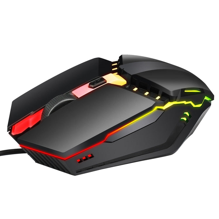 HXSJ S200 USB2.0 1600 ppp Ratón para juegos con cable, ajustable, 4 teclas, colorido y brillante, longitud: 1,5 m