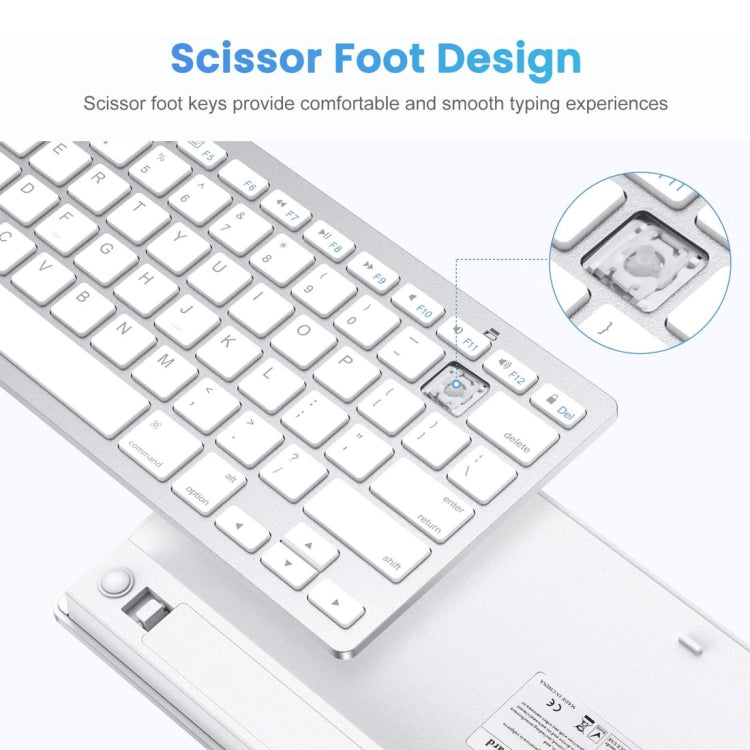 WB-8022 Teclado Bluetooth Inalámbrico Ultrafino para iPad, Samsung, Huawei, Xiaomi, Tablet PC o Smart Phones, Teclas Árabes, Arabic Keys