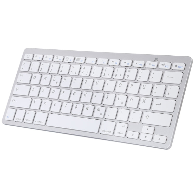 WB-8022 Teclado Bluetooth Inalámbrico Ultrafino para iPad, Samsung, Huawei, Xiaomi, Tablet PC o Smartphones, Teclas Alemanas, German Keys