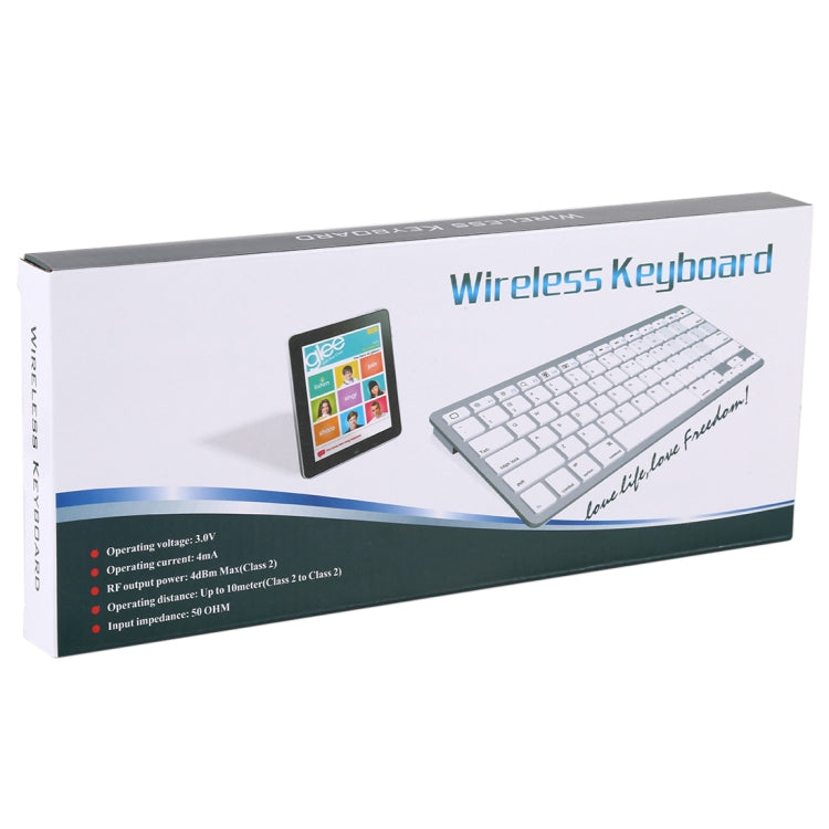 WB-8022 Teclado Bluetooth Inalámbrico Ultrafino para iPad, Samsung, Huawei, Xiaomi, Tablet PC o Smartphones, Teclas Alemanas, German Keys