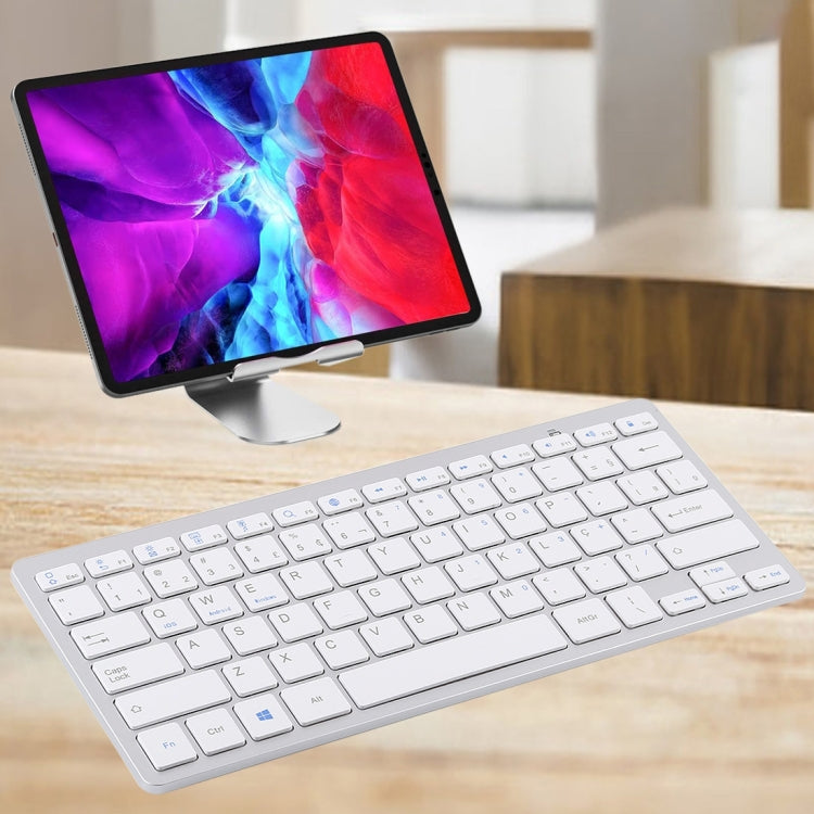 WB-8022 Teclado Bluetooth Inalámbrico Ultrafino para iPad, Samsung, Huawei, Xiaomi, Tablet PC o Smartphones, Teclas Portuguesas, Portuguese Keys