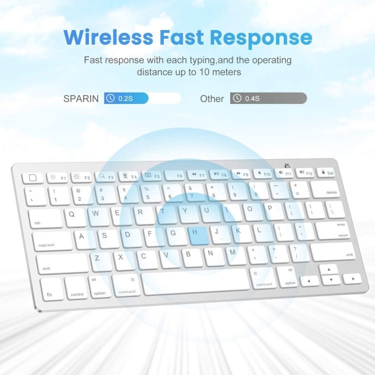 WB-8022 Teclado Bluetooth Inalámbrico Ultrafino para iPad, Samsung, Huawei, Xiaomi, Tablet PC o Smartphones, Teclas Portuguesas, Portuguese Keys