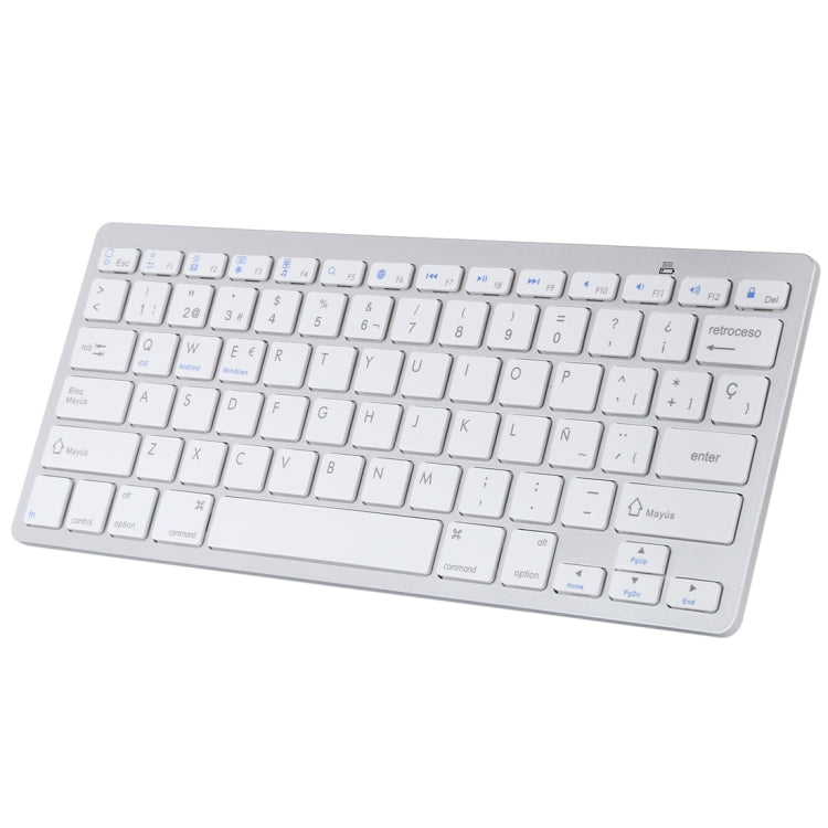 WB-8022 Teclado Bluetooth Inalámbrico Ultrafino para iPad, Samsung, Huawei, Xiaomi, Tablet PC o Smartphones, Teclas en Español, Spanish Keys
