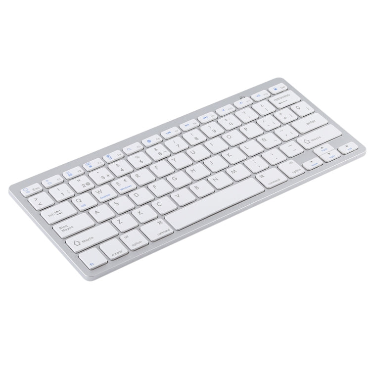 WB-8022 Teclado Bluetooth Inalámbrico Ultrafino para iPad, Samsung, Huawei, Xiaomi, Tablet PC o Smartphones, Teclas en Español, Spanish Keys