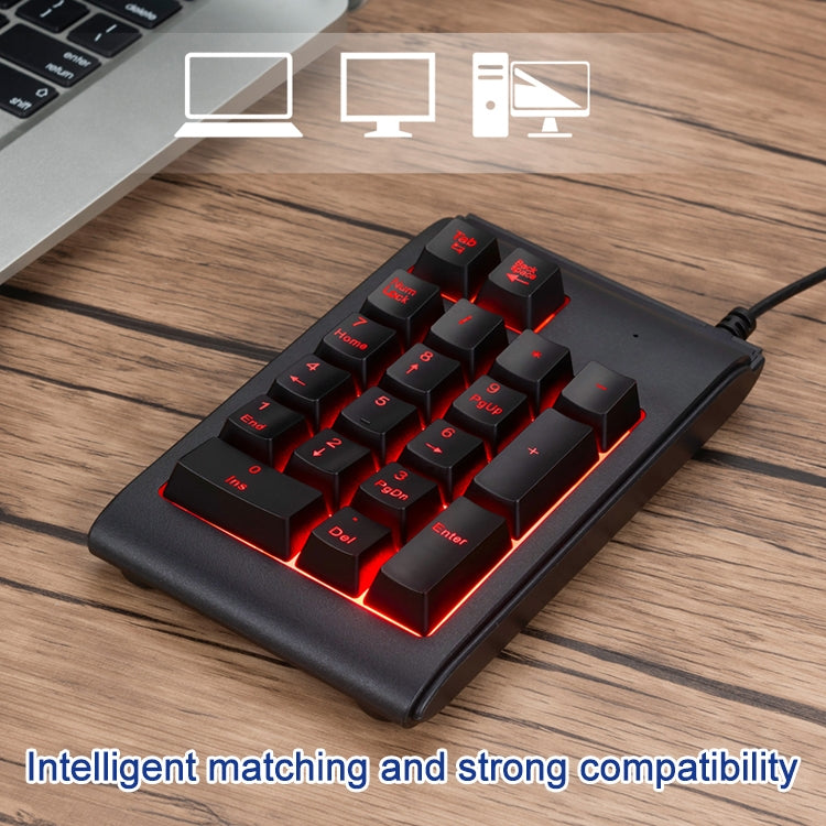 MC Saite 529 Teclado numérico con retroiluminación de tres colores con cable de 19 teclas