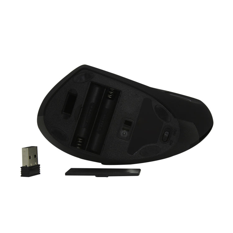 CM0093 Versión de batería Ratón óptico inalámbrico de tres botones de 2,4 GHz Ratón vertical para zurdos, Resolución: 1000DPI / 1200DPI / 1600DPI, Battery Version