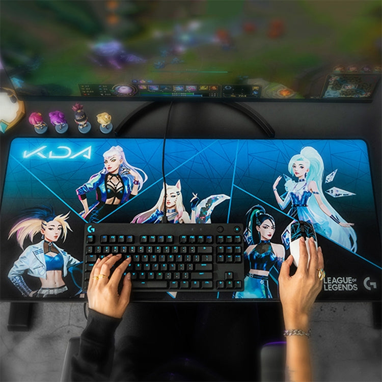 Alfombrilla de mesa para teclado y ratón para juegos Logitech G840 KDA, tamaño: 900x400x3 mm