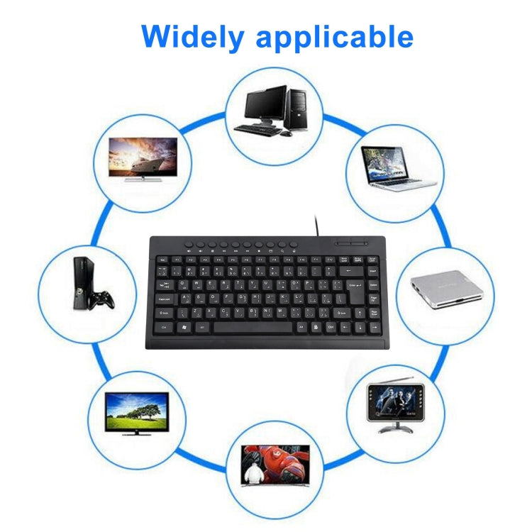 Mini teclado con cable para portátil multimedia KB-301A, versión árabe, Arabic Version