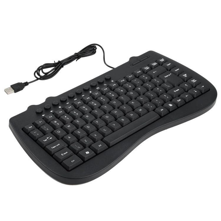 Mini teclado con cable para portátil multimedia KB-301B, versión en inglés, English Version
