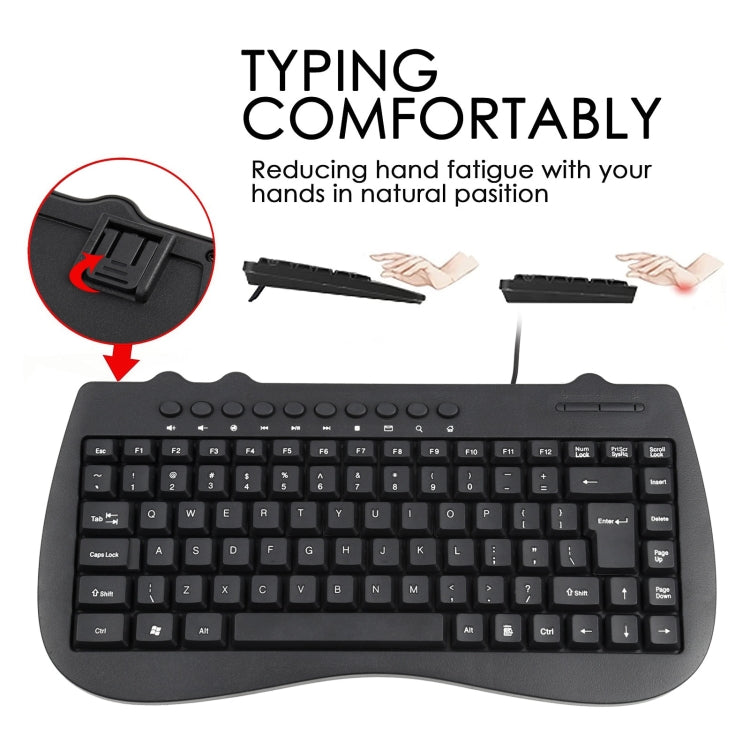 Mini teclado con cable para portátil multimedia KB-301B, versión en inglés, English Version
