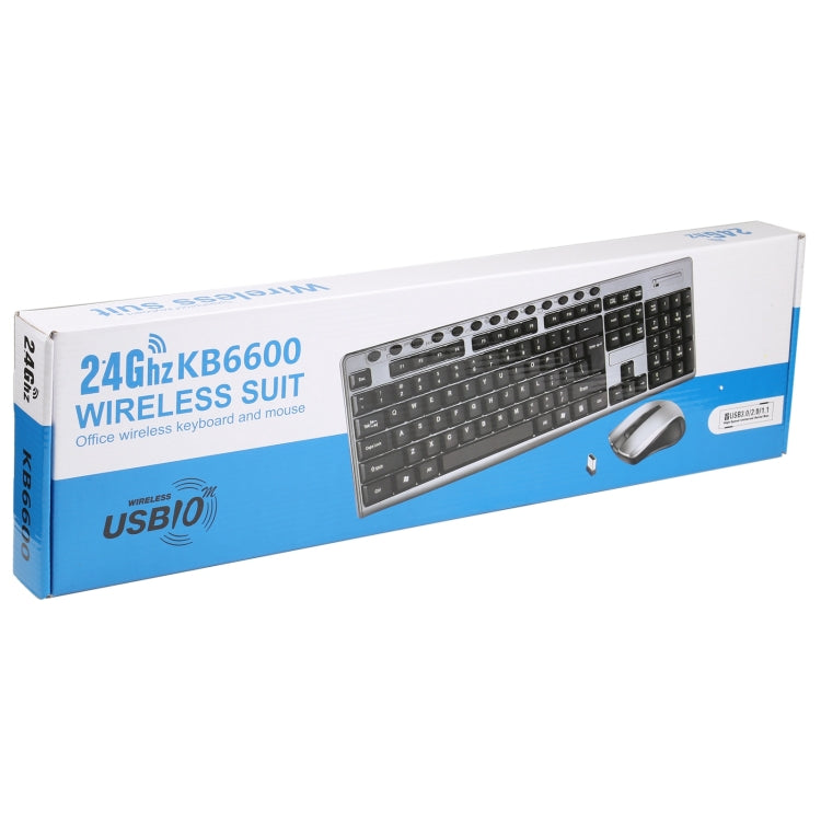 KB-6600 Juego de ratón y teclado inalámbrico resistente al agua para oficina de 2,4 Ghz, KB-6600