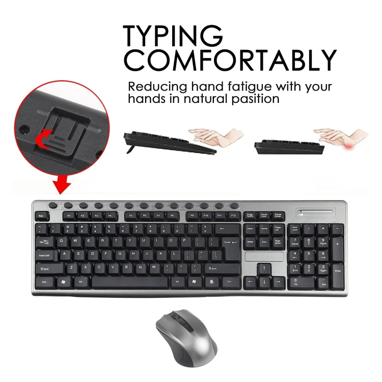 KB-6600 Juego de ratón y teclado inalámbrico resistente al agua para oficina de 2,4 Ghz, KB-6600