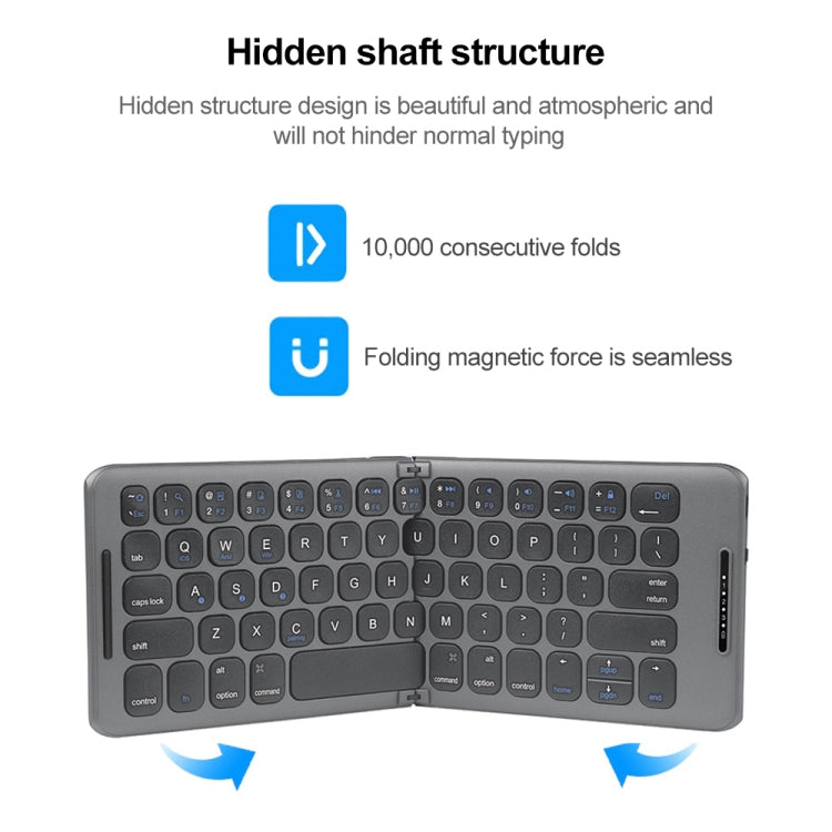 B088 Mini teclado inalámbrico Bluetooth plegable universal de tres canales, B088