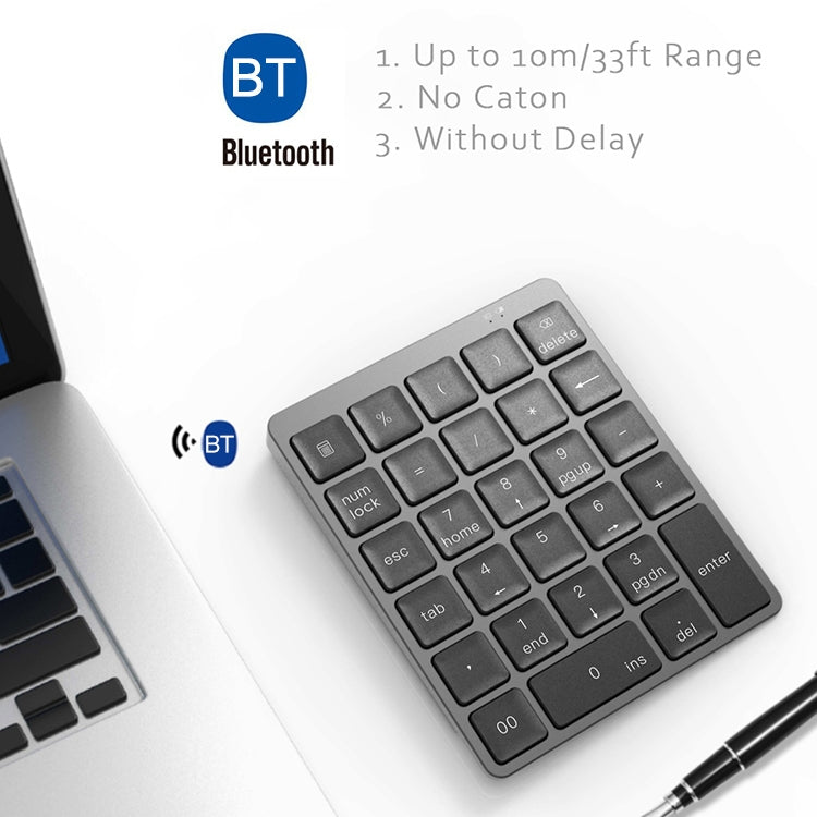 Teclado numérico Bluetooth inalámbrico recargable de aleación de aluminio Universal ultrafino N960, N960