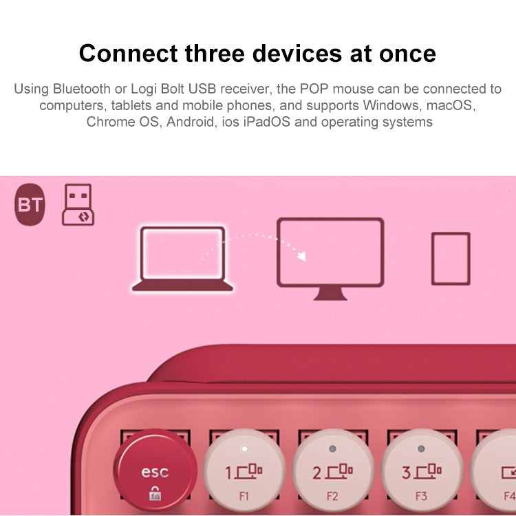 Teclado mecánico Bluetooth con botón redondo Logitech POP KEYS