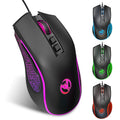 HXSJ X100 Ratón para juegos con cable, brillante, 7 botones, 3600 ppp, longitud del cable: 1,5 m
