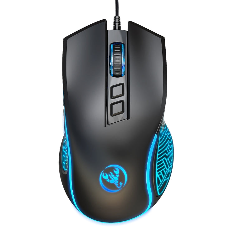 HXSJ X100 Ratón para juegos con cable, brillante, 7 botones, 3600 ppp, longitud del cable: 1,5 m