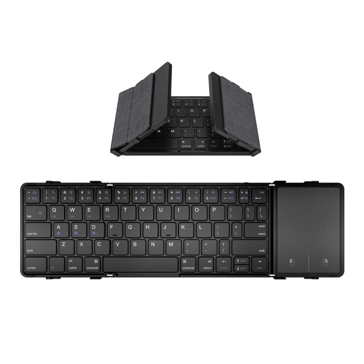 B1053 Teclado Bluetooth portátil de cuero de tres pliegues