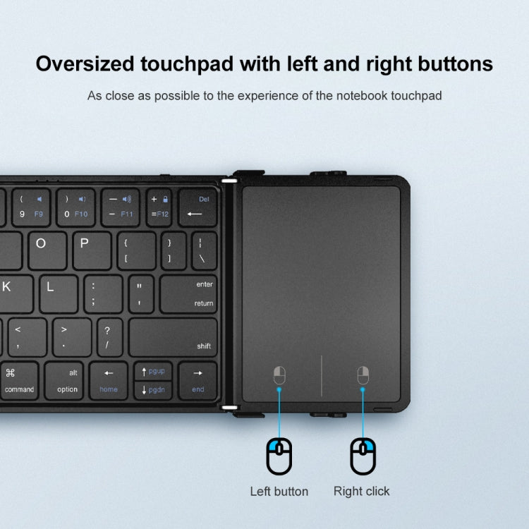 B1053 Teclado Bluetooth portátil de cuero de tres pliegues