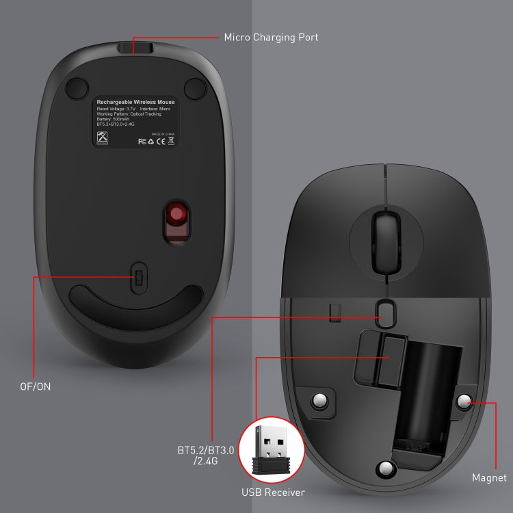 Ratón inalámbrico MKESPN 859 2,4G, 2.4G
